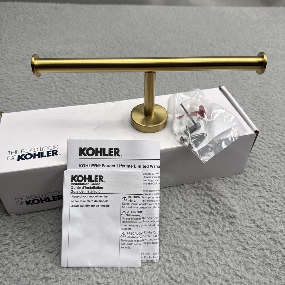 Kohler ELATE Toilet Paper Holder K-27289-2MB Modern Brass Bathroom Roll Wall